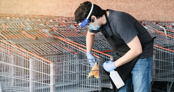 Disinfecting supermarket carts