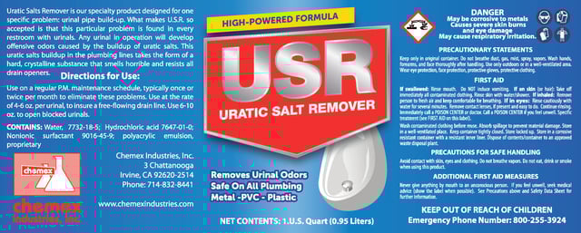 uratic salts remover, usr, free flowing urinals, salt free